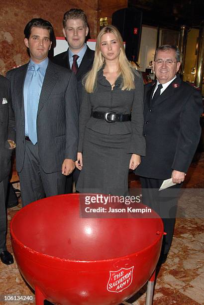 Donald Trump Jr., Eric Trump, Ivanka Trump and Major Guy D. Klemanski, General Secretary for The Salvation Army