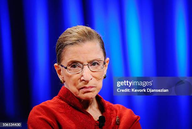 Justice Ruth Bader Ginsburg attends California first lady Maria Shriver's annual Women's Conference 2010 on October 26, 2010 at the Long Beach...