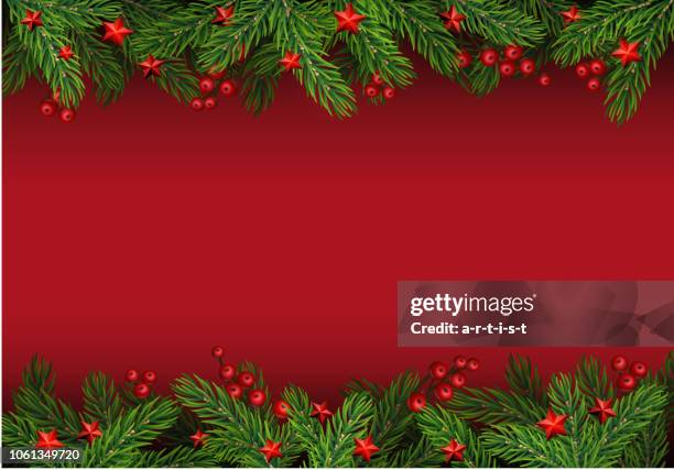 weihnachten hintergrund mit tanne - tannenzweig stock-grafiken, -clipart, -cartoons und -symbole