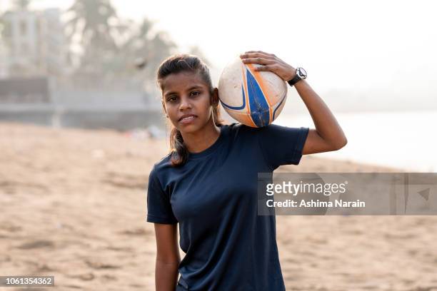 Portrait of a female Indian rugby player