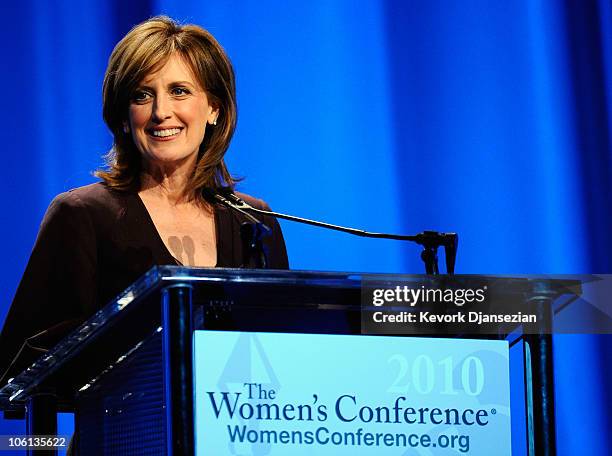 Anne Sweeney, President Disney/ABC Television Group speaks during California first lady Maria Shriver's annual Women's Conference 2010 on October 26,...