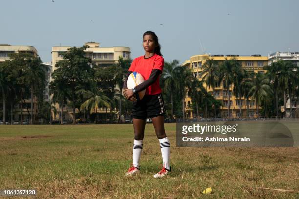 Portrait of a female Indian rugby player