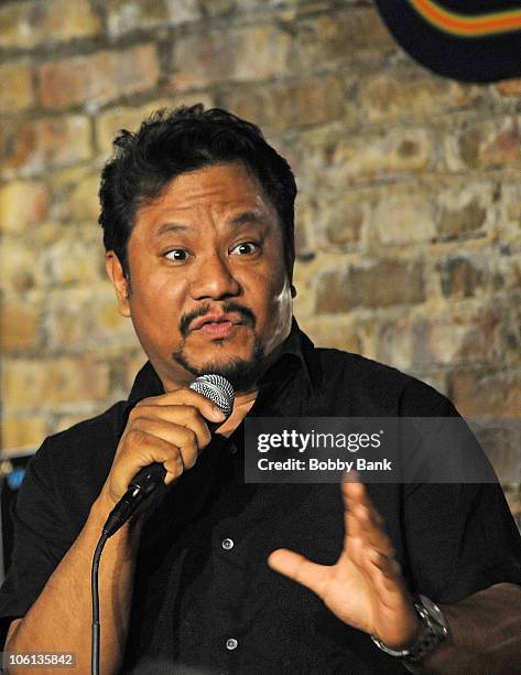 Comedian Rex Navarrete performs at The Stress Factory Comedy Club on October 4, 2010 in New Brunswick, New Jersey.