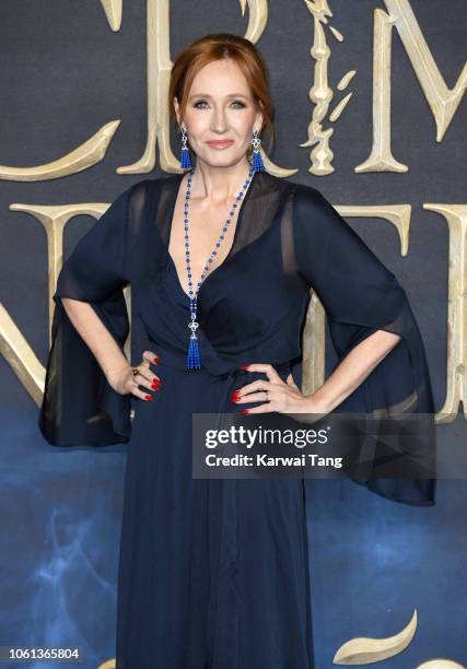 Rowling attends the UK Premiere of "Fantastic Beasts: The Crimes Of Grindelwald" at Cineworld Leicester Square on November 13, 2018 in London,...