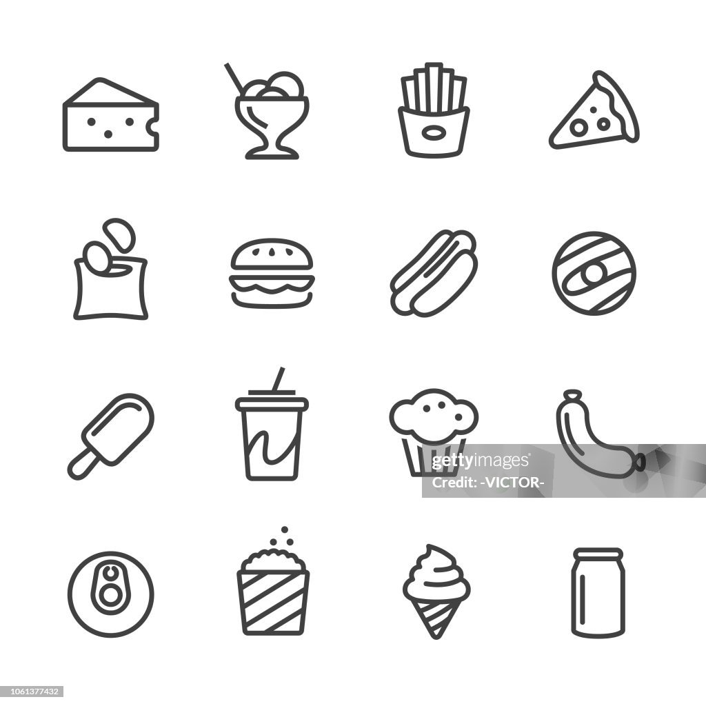 Junk Food Icons - Line Series
