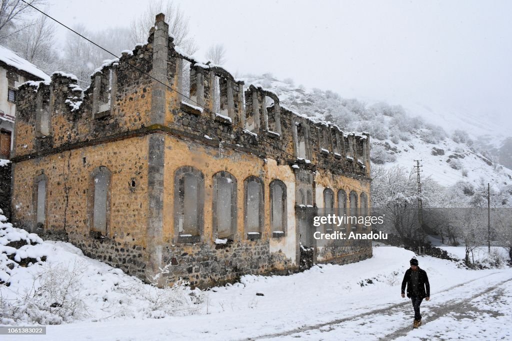 Snowy weather in Turkey's Gumushane