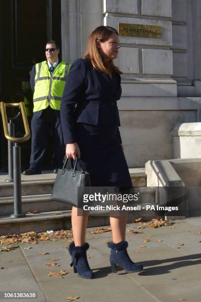 Immigration Minister Caroline Nokes leaves the Cabinet office in Westminster, London.