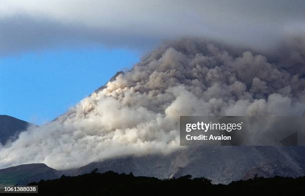 Pyroclastic Flow on Soufriere Hills Volcano Montserrat Caribbean.