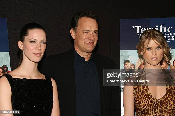 Rebecca Hall, Tom Hanks and Alice Eve during "Starter For Ten" New York City Premiere - Arrivals at Tribeca Grand Screening Room at 2 Avenue of The...
