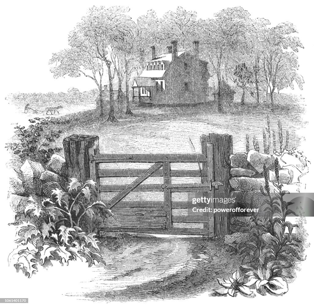Farmstead in Rural Illinois, USA (19th Century)