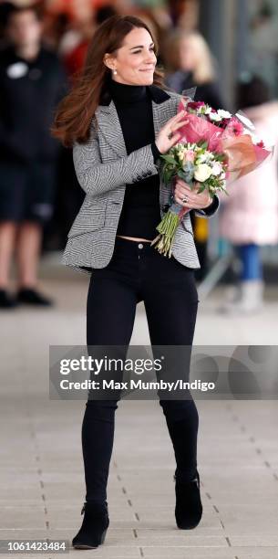 Catherine, Duchess of Cambridge visits Coach Core Essex at Basildon Sporting Village on October 30, 2018 in London, England.