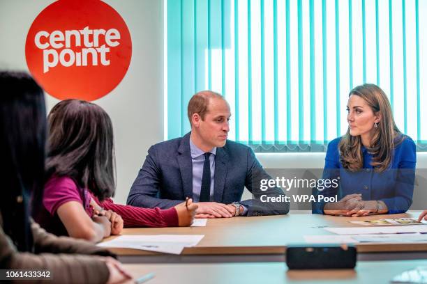 Prince William, Duke of Cambridge and Catherine, Duchess of Cambridge visit Quarry View one of Centrepoint's services, which supports homeless young...