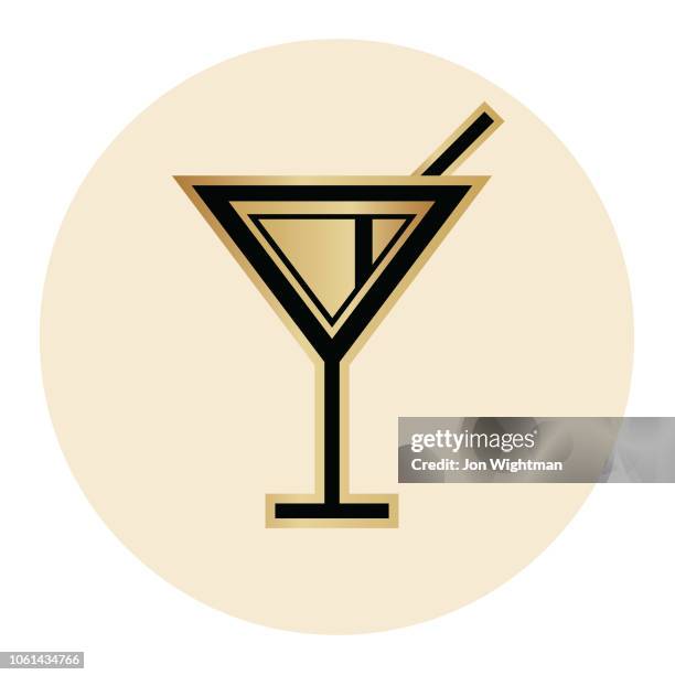 art deco martini icon - gatsby stock illustrations