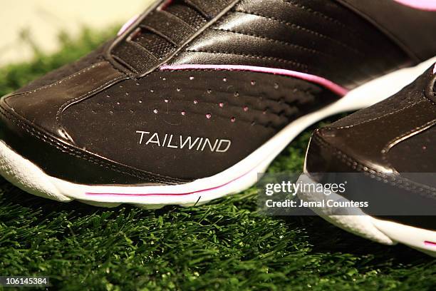 Pair of shoes from the New Nike Tailwind line during Press Conference to Announce the Launch of Nike Tailwind Product Line at Lotus Space in New York...