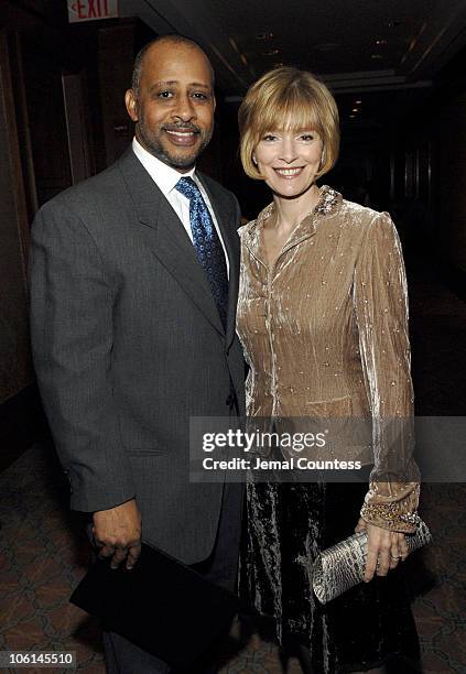 Ruben Santiago-Hudson and Jeannie Santiago during Signature Theatre Company's Salute to August Wilson - Arrivals at Ritz Carlton New York in New York...