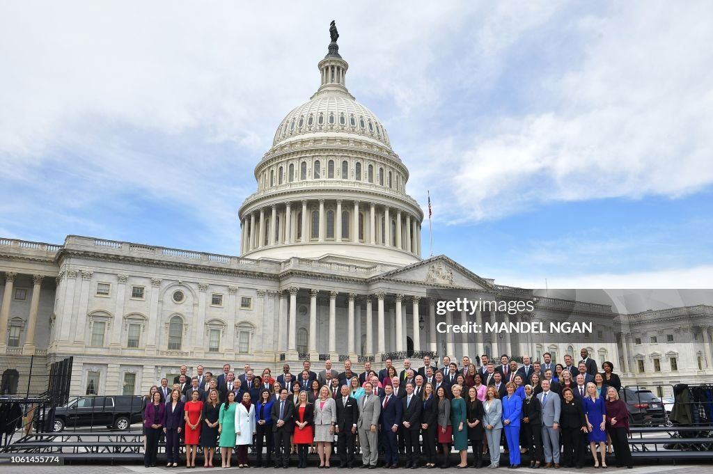 Current Congress The 116th Congress members-elect pose for a group photo on the East ...