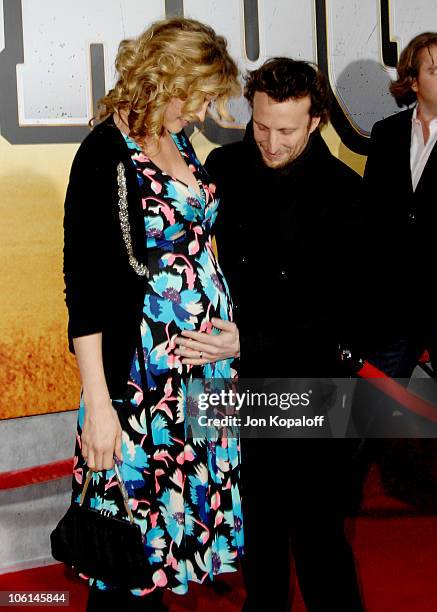 Jenna Elfman and husband Bodhi Elfman during "Wild Hogs" Los Angeles Premiere - Arrivals at El Capitan Theater in Hollywood, California, United...