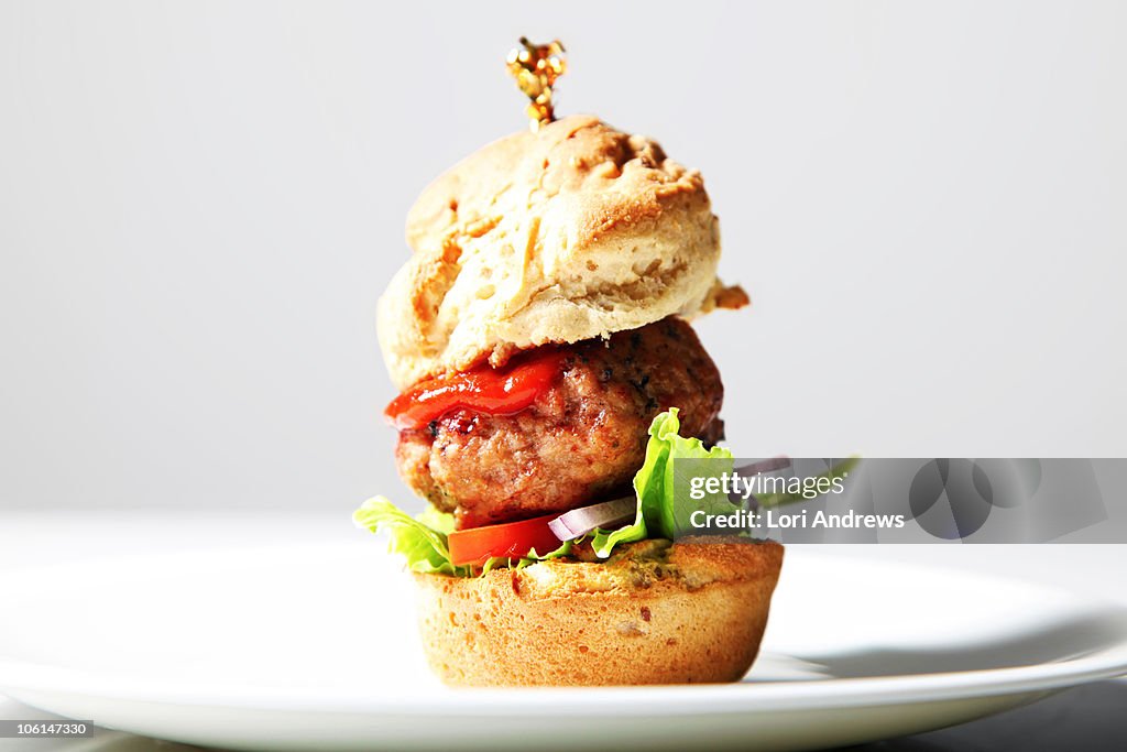 Teeny tiny turkey burger