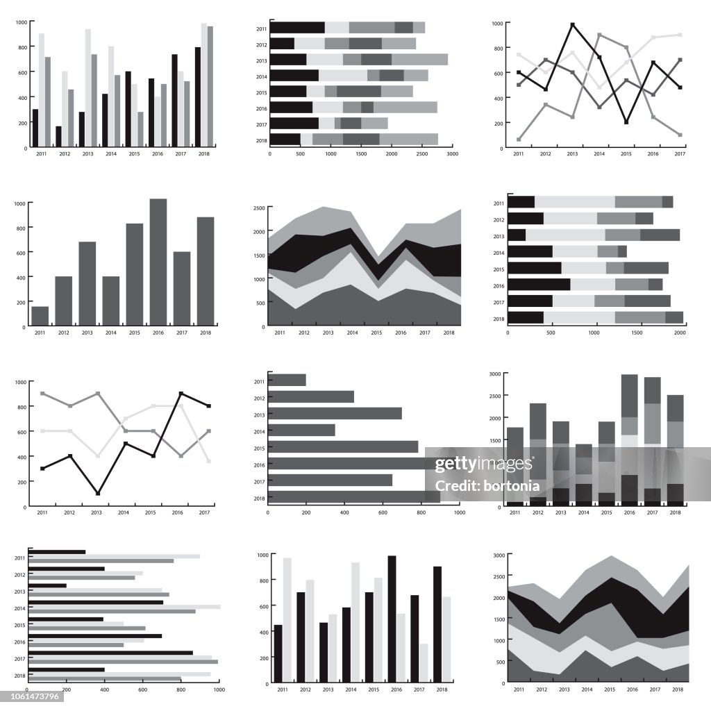 Verschillende grafiek stijlen Icon Set