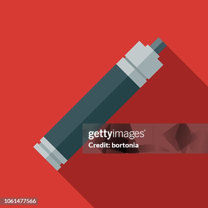 Vaping Mod 和霧化器平面設計圖示 Vaping Mod 和霧化器平面設計圖示