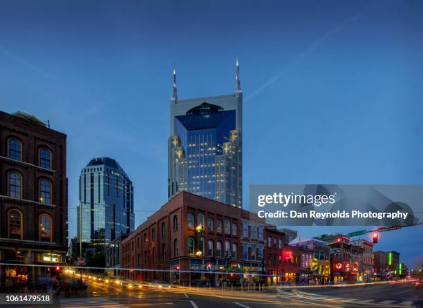 broadway street, nashville,tennessee - nashville guitar stock pictures, royalty-free photos & images