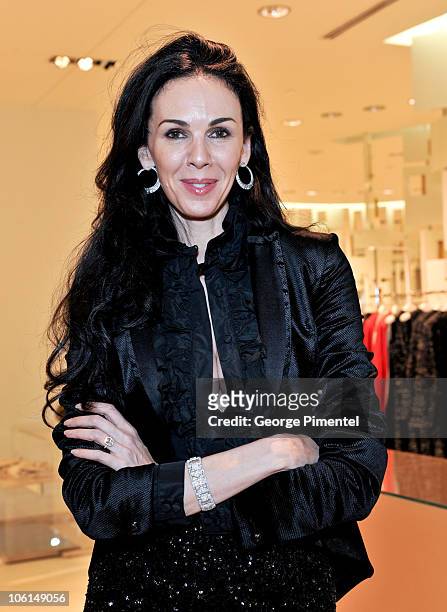 Designer L'Wren Scott attends a cocktail reception in her honour at The Room, The Bay on October 26, 2010 in Toronto, Canada.