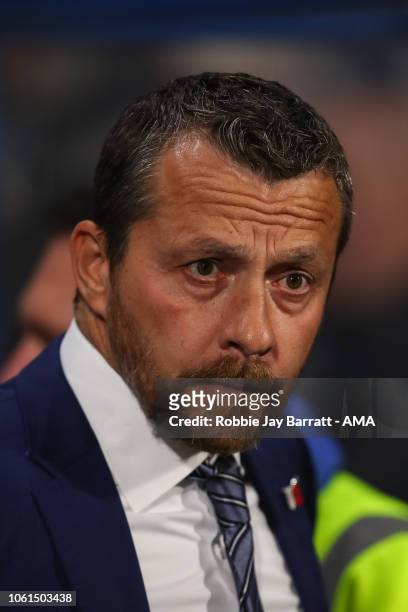 Slavisa Jokanovic the head coach / manager of Fulham during the Premier League match between Huddersfield Town and Fulham FC at John Smith's Stadium...