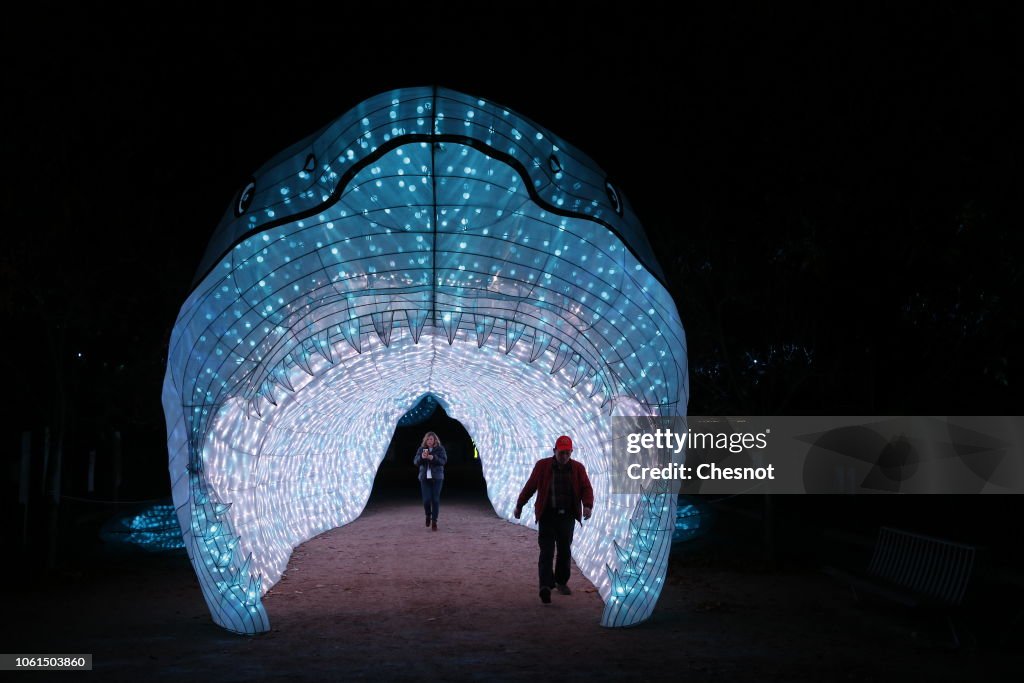 "Especes En Voie D'Illumination" : 1st Light Festival At Jardin Des Plantes In Paris