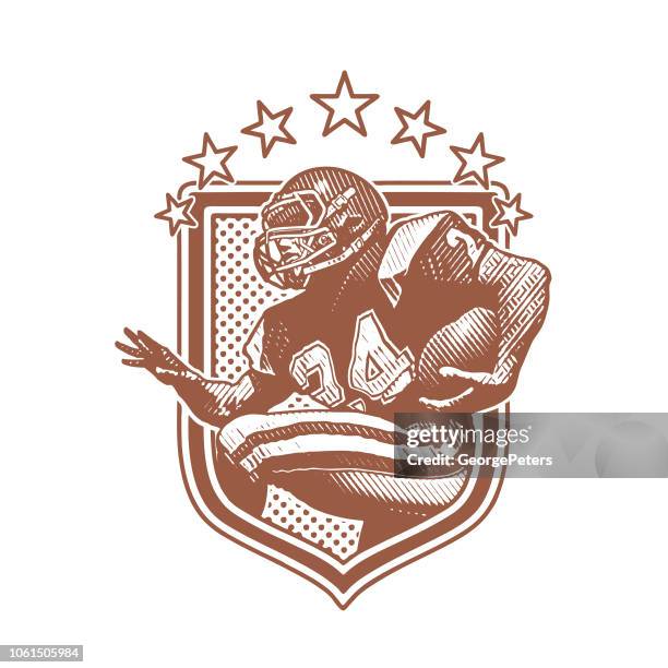 american football running back. flat design - 2018 yankee logo stock illustrations