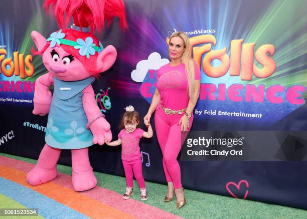 Coco Austin and daughter Chanel Marrow attend DreamWorks Trolls The Experience Rainbow Carpet Grand Opening on November 14, 2018 in New York City.