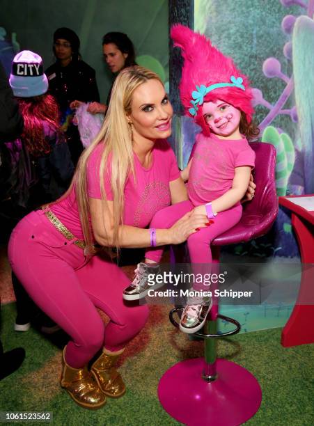 Coco Austin and daughter, Chanel Marrow attend DreamWorks Trolls The Experience Rainbow Carpet Grand Opening on November 14, 2018 in New York City.