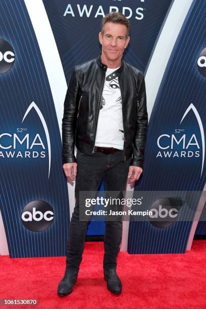 Actor Dennis Quaid attends the 52nd annual CMA Awards at the Bridgestone Arena on November 14, 2018 in Nashville, Tennessee.