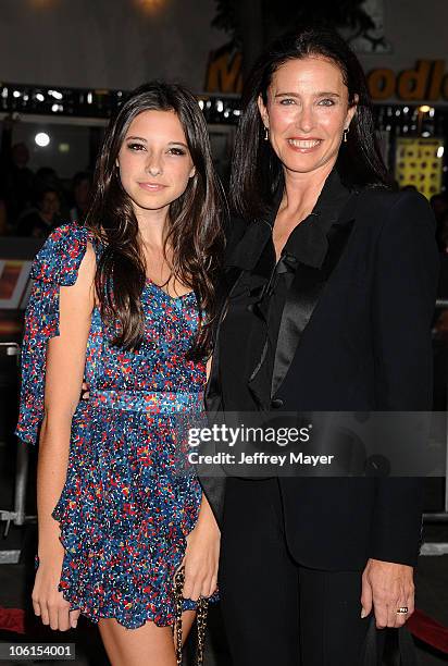 Lucy Rogers-Ciaffa and Mimi Rogers arrive at the "Unstoppable" Los Angeles Premiere at Regency Village Theatre on October 26, 2010 in Westwood,...