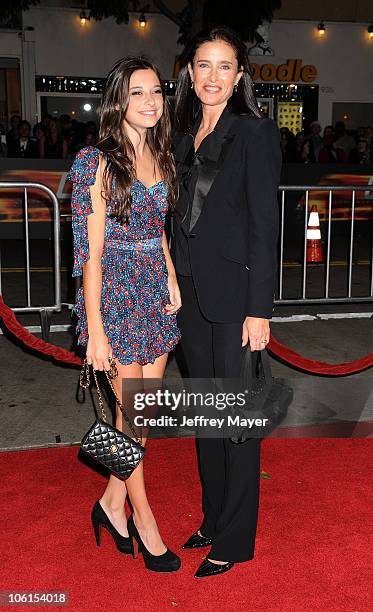 Lucy Rogers-Ciaffa and Mimi Rogers arrive at the "Unstoppable" Los Angeles Premiere at Regency Village Theatre on October 26, 2010 in Westwood,...