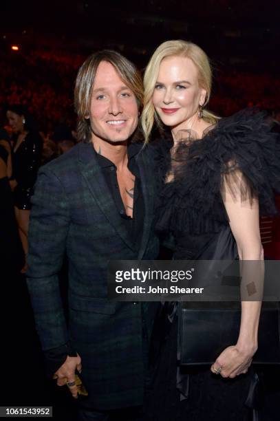 Keith Urban and Nicole Kidman attend the 52nd annual CMA Awards at the Bridgestone Arena on November 14, 2018 in Nashville, Tennessee.