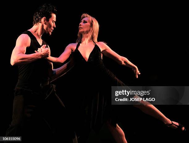 Argentinian Tango dancers of the Eleonora Cassano Company perform in Barcelona at the Coliseum theatre on October 26, 2010. The show named "Tango de...