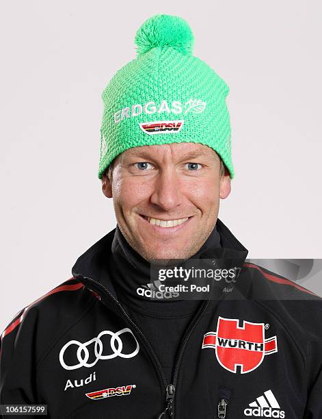 Biathlon technician Andreas Emslander of Germany poses during a photo call on October 26, 2010 in Ingolstadt, Germany.