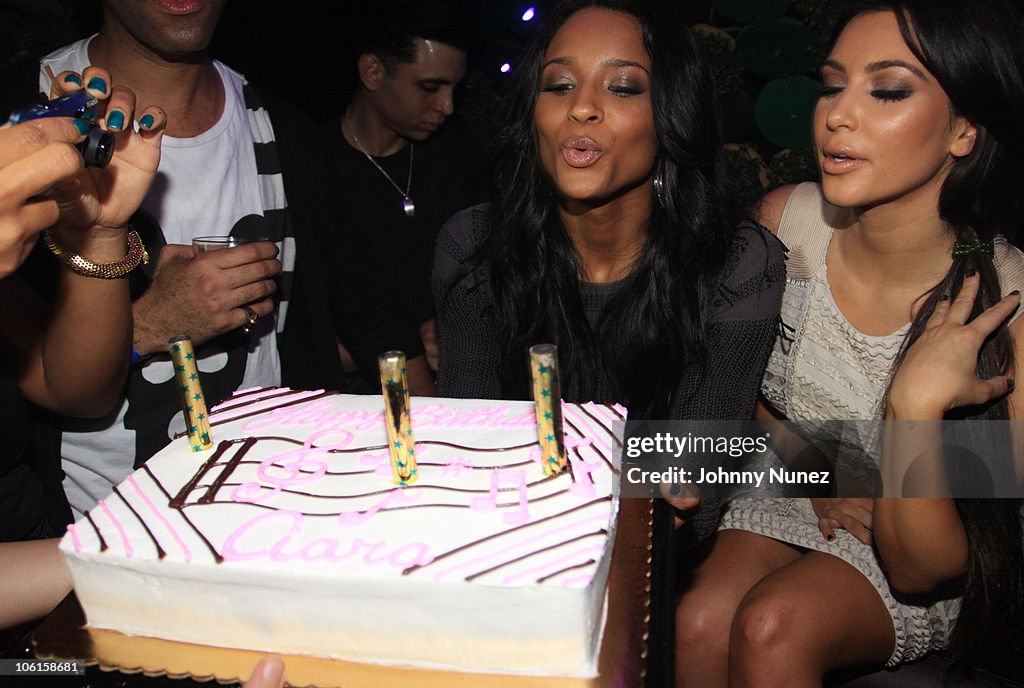 Kim Kardashian and Ciara celebrate Ciara's birthday at Greenhouse on