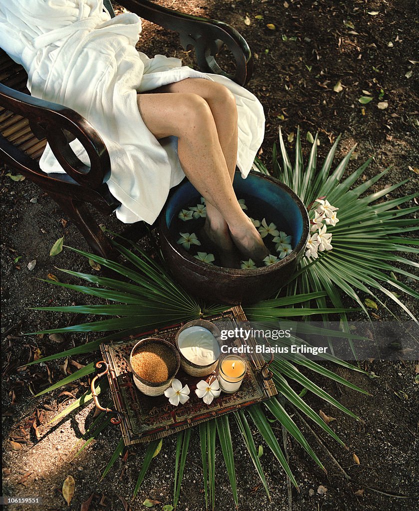 Feet In Flower Water