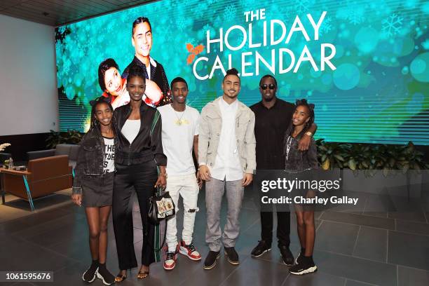 Kim Porter, Christian Casey Combs, Quincy Brown, Sean "Diddy" Combs, D'Lila Star Combs and Jessie James Combs attend "The Holiday Calendar" Special...