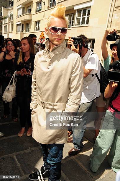 Actor Jared Leto attends the Christian Dior - Outside Arrivals - PFW Haute Couture F/W 2011 at Musee Rodin on July 5, 2010 in Paris, France.
