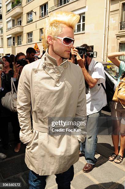 Actor Jared Leto attends the Christian Dior - Outside Arrivals - PFW Haute Couture F/W 2011 at Musee Rodin on July 5, 2010 in Paris, France.