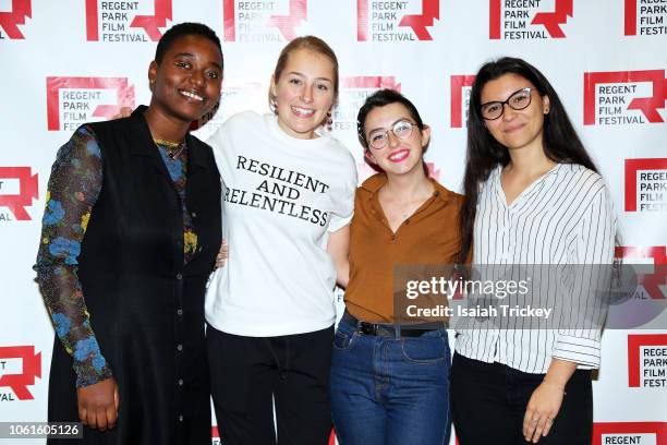 Filmmakers Kourtney Jackson, Maddy Pilon, Rebeca Ortiz and Kayla Resendes attend the 16th Annual Regent Park Film Festival at Daniel's Spectrum on...
