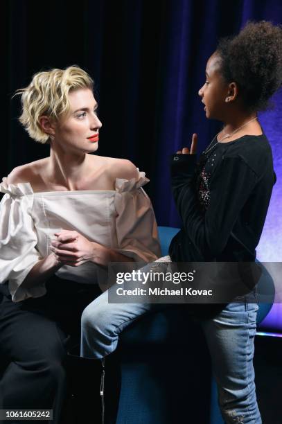 Elizabeth Debicki and Genesis Tennon attend the gala screening of "Widows" during AFI FEST 2018 at the TCL Chinese Theatre on November 14, 2018 in...