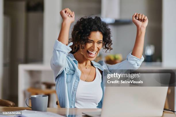 i finally did it and it feels great - excitement computer stock pictures, royalty-free photos & images