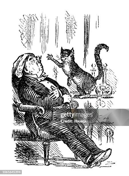 british london satire caricatures comics cartoon illustrations: cat - cat puppet stock illustrations