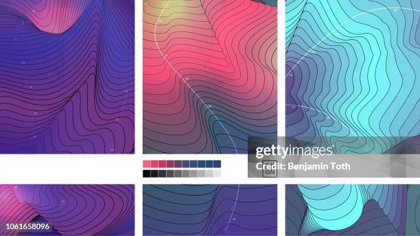 ilustrações, clipart, desenhos animados e ícones de projeto de mapa topográfico - trilha passagem de pedestres