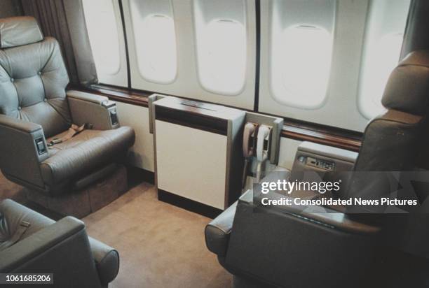 The Annex of Air Force One, the President of the United States' official air transport, in executive configuration, 27th September 1990. It can be...