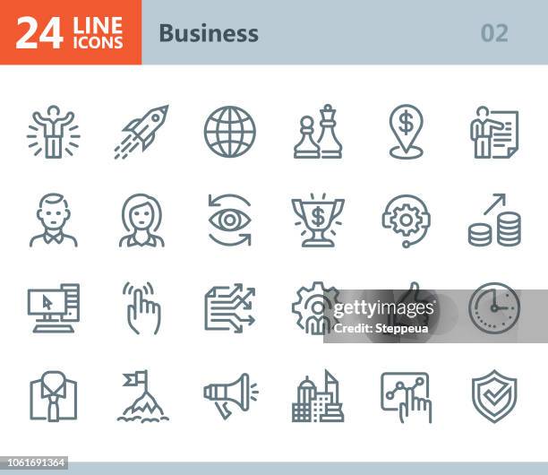 business - line vector icons - the earth awards stock illustrations