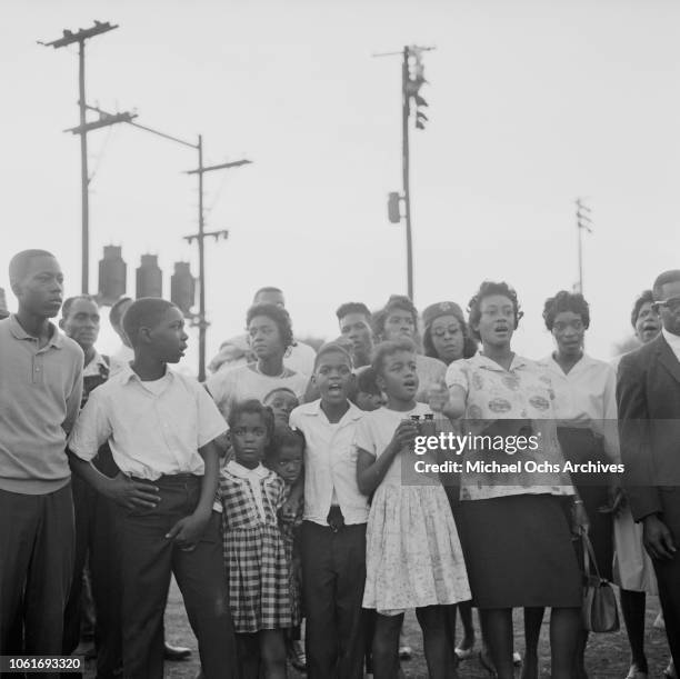 Young protestors during the Birmingham Campaign in Birmingham, Alabama, May 1963. The movement, which called for the integration of African...